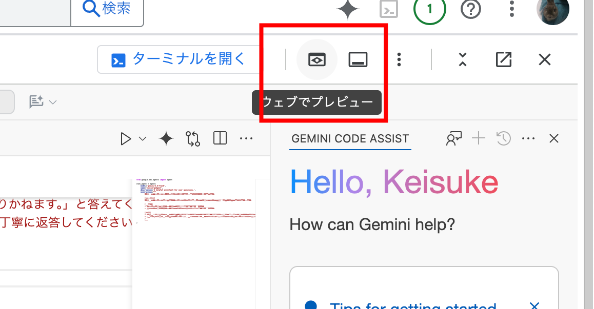 ウェブでプレビュー